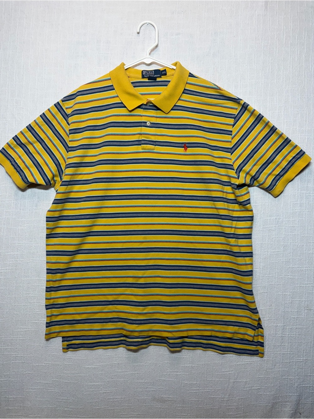 Ralph Lauren Yellow Navy White Striped Polo